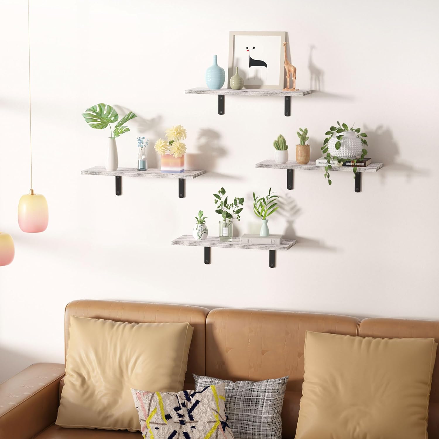 Floating Shelves for Wall Decor Storage, Dark Brown Wall Mounted Shelves, Sturdy Small Wood Shelves Hanging for Bedroom, Living Room, Bathroom, Kitchen, Corner, Book Shelves, Storage Shelves -Set of 5 Floating Shelves for Wall Decor Storage, Dark Brown Wall Mounted Shelves, Sturdy Small Wood Shelves Hanging for Bedroom, Living Room, Bathroom, Kitchen, Corner, Book Shelves, Storage Shelves -Set of 5